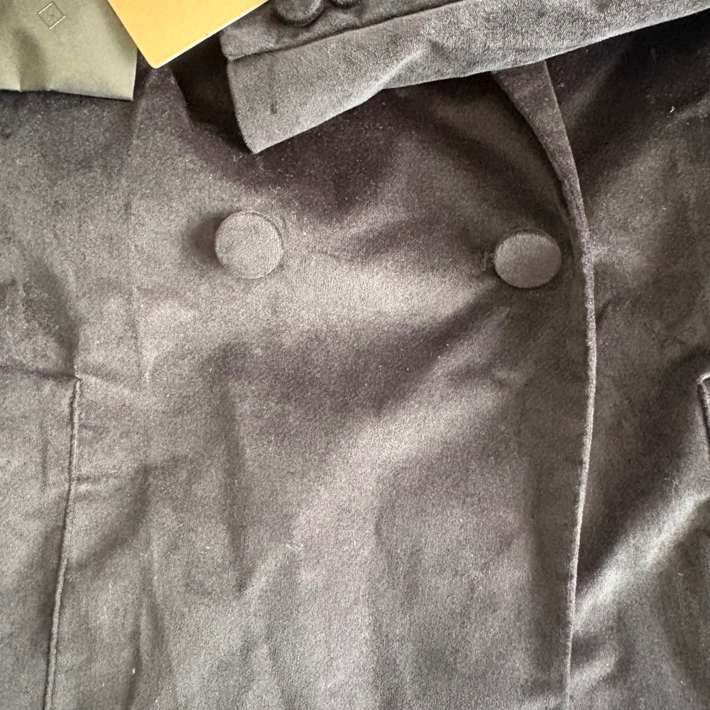 Halogen Women's Medium Black Double Breasted Velvet Blazer Single Button Career - Picture 6 of 8